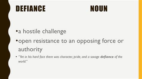defiance noun .